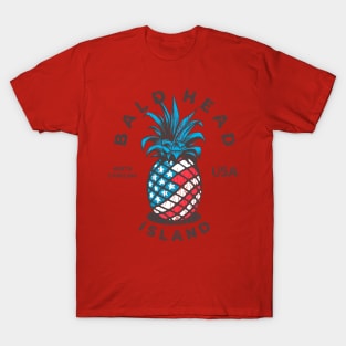 Bald Head Island, NC Summertime Vacationing Patriotic Pineapple T-Shirt